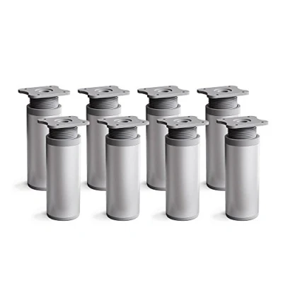 Afbeelding van sossai® design meubelpoten MFR1 set van 8 in hoogte verstelbaar Rond profiel: 40 x mm Kleur: alu Hoogte: 80 (+ 20 mm) Inclusief hoogwaardige houtschroeven