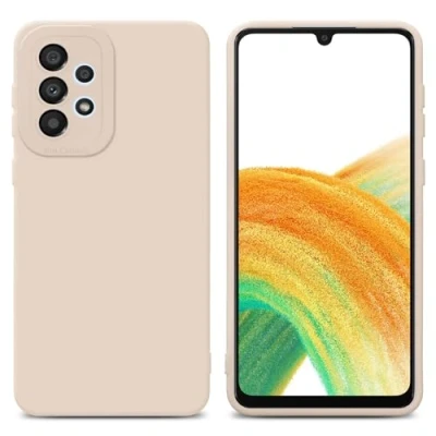 Afbeelding van Cadorabo Hoesje geschikt voor Samsung Galaxy A32 4G in Fluid CREAM Beschermhoes gemaakt van flexibel TPU silicone Cover Case