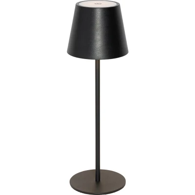 Afbeelding van QAZQA murdock Moderne Dimbare LED Draadloze Oplaadbare Tafellamp USB met Dimmer 1 lichts H 36 cm Zwart Buitenverlichting