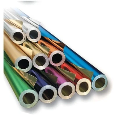 Afbeelding van folia R 11 m Aluminiumfolie op rol, dubbelzijdig gelamineerd, ca. 50 cm x 10 m, goud/goud mat ideaal voor knutselen en verpakken