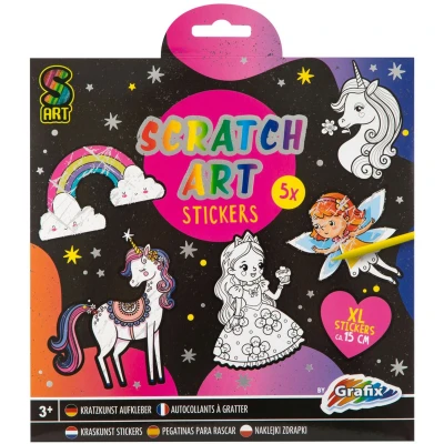 Afbeelding van Kraskunst Stickers Fantasiewereld, 6dlg.