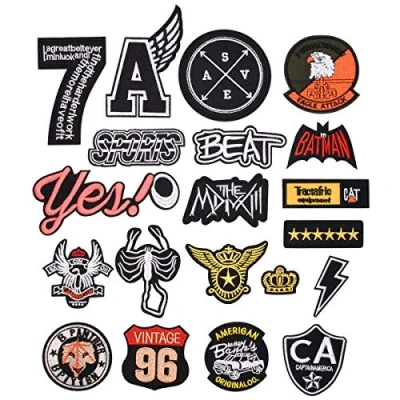 Afbeelding van CYWQ 20 stuks opstrijkbare patches voor geborduurde patches, doe het zelf naaipatches, toepassingen jassen, jeans, rugzakken, T shirts