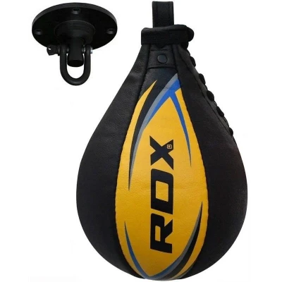 Afbeelding van RDX Sports Bokstraining lederen Speedbal Speed Bag inclusief stalen swivel Zwart Kunstleer