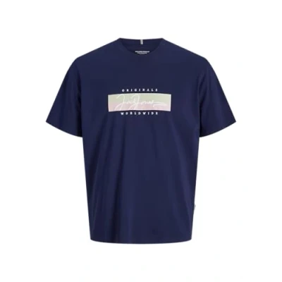 Afbeelding van JACK &amp; JONES Jorfrederiksberg Boxscript Tee Ss Sn Jnr voor heren, Ocean Cavern, 176