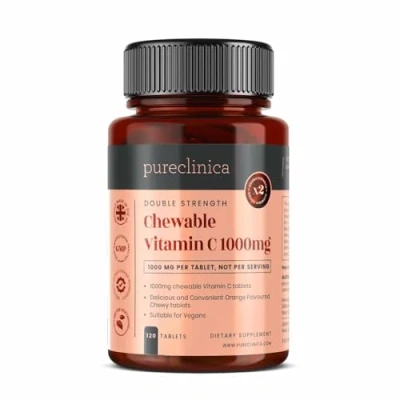 Afbeelding van Kauwbare Vitamine C van 1000 mg met dubbele sterkte x 120 tabletten 4 MAANDEN VOORRAAD! Sku: CHEWVC