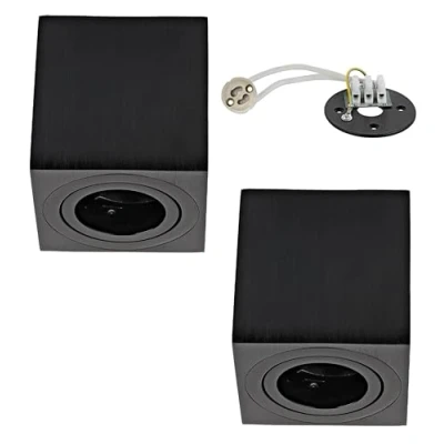 Afbeelding van Zoete Led 2 Pack Opbouwframe GU10 Rond Vierkant, Opbouwspot Alu geborsteld, Onderbouwverlichting van Aluminium (Vierkant Zilver)
