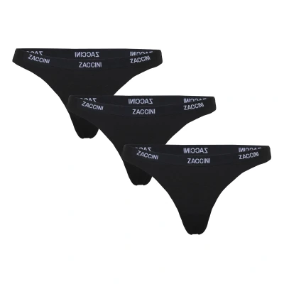 Afbeelding van 3 x Zaccini String Black maat XS