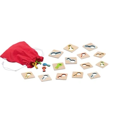 Afbeelding van Goki Memo game key search Wooden cards: 5 x 0.3 cm