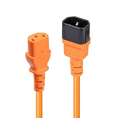 Afbeelding van Lindy 30473 IEC C14/IEC C13 M/F 0.5m C14 Zwart, Oranje