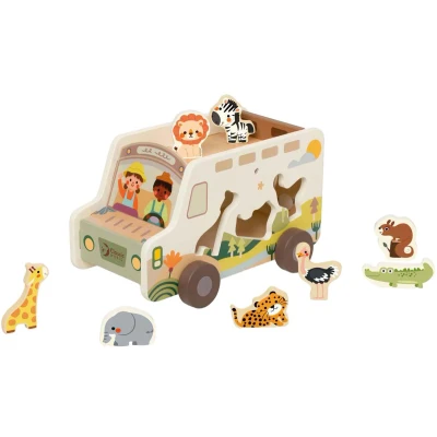 Afbeelding van Classic World houten avonturen safari auto vormenstoof, 9dlg.