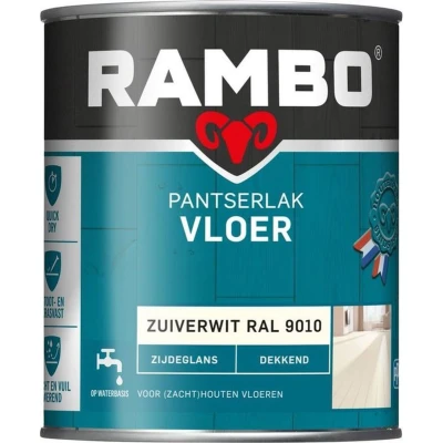 Afbeelding van Rambo Pantserlak Vloer Dekkend Zijdeglans Lak 2,5 liter RAL 9010