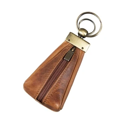 Afbeelding van STILORD &#039;Enno&#039; Lederen Sleuteletui Vintage Kleine Portemonnee voor Heren met Sleutelhanger Mini Key Wallet Sleuteltas Muntzak Echt Leer, Kleur:kara cognac