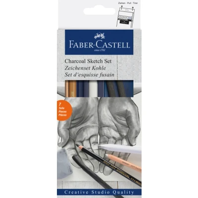 Afbeelding van Houtskool Faber Castell set 7 delig