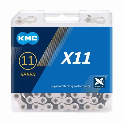 Afbeelding van KMC X11 Silver / Black Fietsketting 11 Speed 114 Schakels Zilver Zwart (Bulk verpakking)