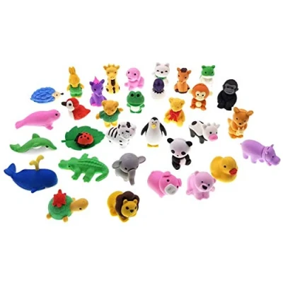 Afbeelding van JZK 32 afneembaar beetje rubber dieren speelgoed mini dier potlood gum set voor kinderen feestartikelen verjaardagsfeest zakvullers verjaardagscadeau kerstcadeau