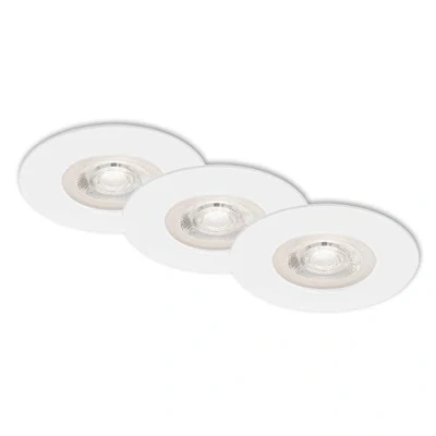 Afbeelding van Briloner Leuchten LED inbouwlampen, set van 3, plafondlampen dimbaar, elk 5 w, 460 lumen, 3.000 K, IP44, wit Ø9 cm