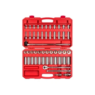 Afbeelding van TEKTON 1/2 inch aandrijving 6 punts socket en ratel set, 51 delig (10 32 mm) SKT25201