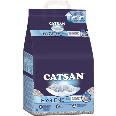 Afbeelding van 2x 18L Hygiëne Plus Catsan Kattenbakvulling niet klonterend