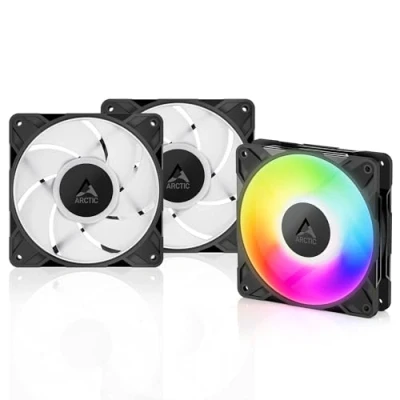 Afbeelding van ARCTIC P12 Pro A RGB (3 Pak) Krachtige Premium Ventilator, 120 mm PWM PC Fan met Y Kabelsplitser, Casefan, 6003000 rpm, 0 rpm