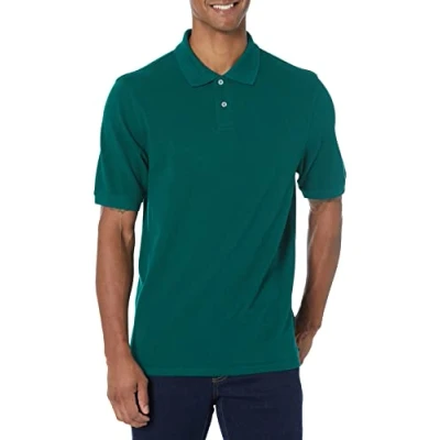 Afbeelding van Amazon Essentials Men&#039;s Poloshirt van piqué katoen met normale pasvorm (verkrijgbaar in grote en lange maten), Legergroen, S