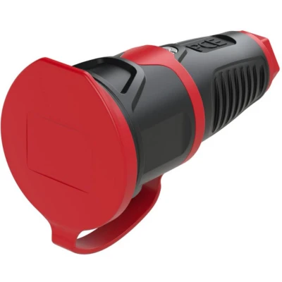 Afbeelding van PCE 2521 sr Koppeling met randaarde Massief rubber, Thermoplast 250 V Zwart, Rood IP54