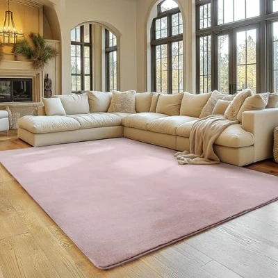 Afbeelding van SIMPEX Vloerkleed Roos 200x280 cm Antislip, Wasbaar en Zacht, Modern Effen Design voor Woonkamer, Slaapkamer, Keuken Kinderkamer, Comfortabel Duurzaam