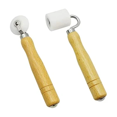 Afbeelding van Behang Decorerende Rol, 2 Stks Platte Druk Roller Interne Externe Hoeknaad Rand Naad Hout voor Thuis Decoreren DIY Tool