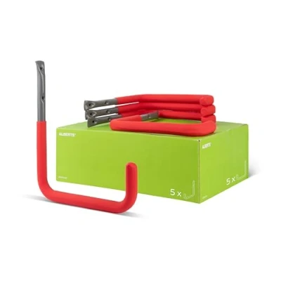 Afbeelding van Alberts 802196 wandhaken naar keuze in verschillende maten grijs, met rode gomrand diameter Ø18 mm 300 x 250 set van 5