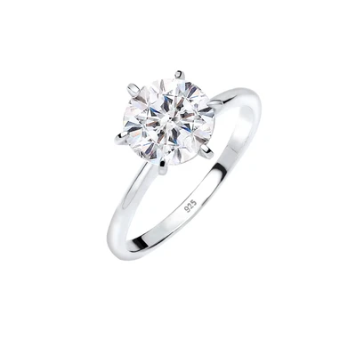 Afbeelding van Elli Classic Engagement Ring silvercoloured, Dames, Maat: 54, Silver coloured