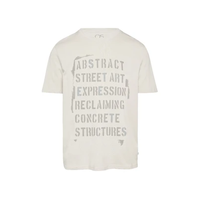 Afbeelding van QS MIT Frontprint Tshirt print, Heren, Maat: Medium, Hellgrau