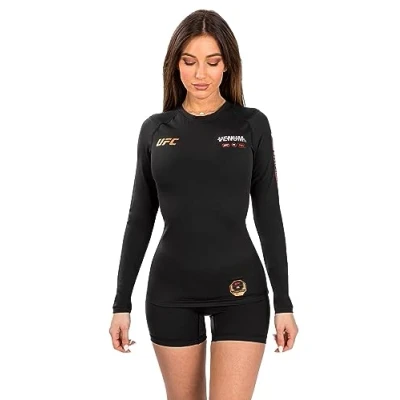 Afbeelding van Venum UFC Fight WEEK Womens Performance LONG Sleeve Rashguard Longsleeve, Dames, Maat: XL, Black