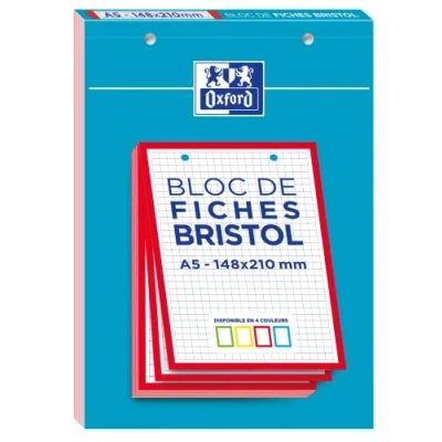 Afbeelding van OXFORD Steekblok Bristol 2.0, geperforeerd, 148 x 210 mm, kleine ruiten, 5 30 stekkers, frame rood