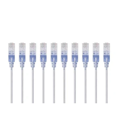 Afbeelding van Monoprice SlimRun Cat6A Ethernet netwerkpatchkabel 10G 6 inch, 10 stuks, wit
