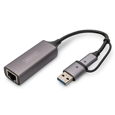 Afbeelding van Digitus DN 3028 tussenstuk voor kabels USB C 3.1 RJ 45 Grijs