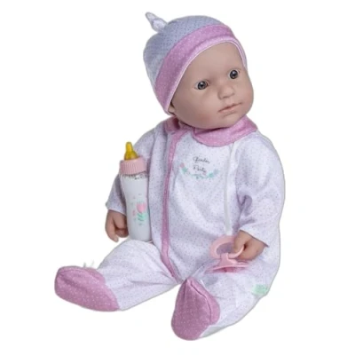 Afbeelding van JC TOYS La Babypop, 51 cm, zacht en wasbaar lichaam, magische fles fopspeen, wit roze, ontworpen in Spanje, vanaf 2 jaar