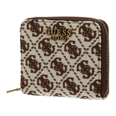 Afbeelding van GUESS Laurel SLG Small Zip Around Brown Logo