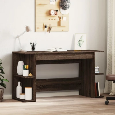 Afbeelding van Bureau 140x50x75 cm bewerkt hout bruin eikenkleur