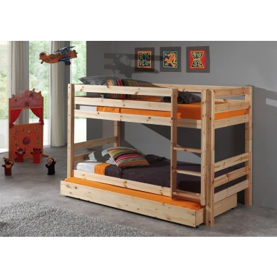 Afbeelding van LUCEVI Pino Stapelbed H140CM + Rolbed Ladder Bruin 90x200 cm