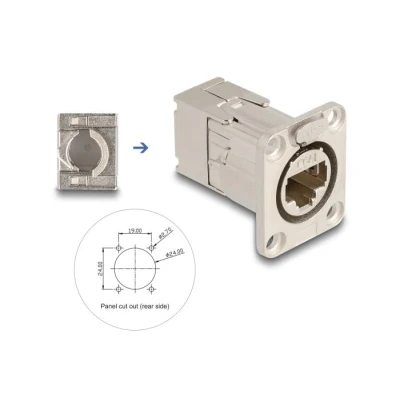 Afbeelding van Delock D Typ RJ45 Einbaubuchse mit LSA Anschluss Cat.6A STP Metall H