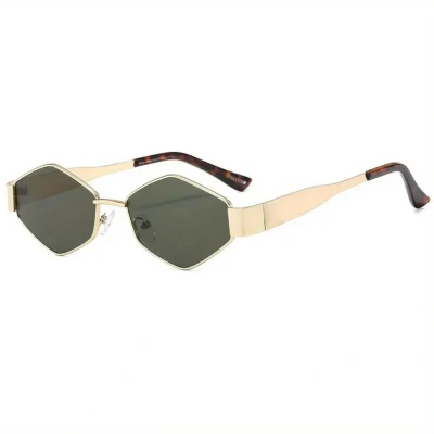 Afbeelding van Mpariz Luxe Dames Zonnebril Goud Groen Modieus &amp; Anti Schittering Lens UV Bescherming