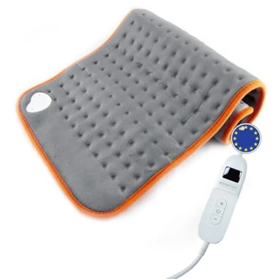 Afbeelding van Boston Tech WE115 Verwarmingskussen, behaaglijk warmtekussen met 3 temperatuurstanden en automatische uitschakeling, machinewasbaar, made in Europe, grijs, uitschakeling 60 x 30 cm