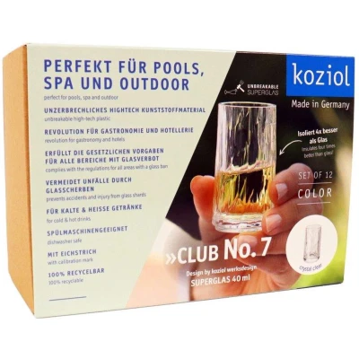 Afbeelding van Shotglas Koziol Superglas Club No. 07 40 ml Transparant (set van 12)