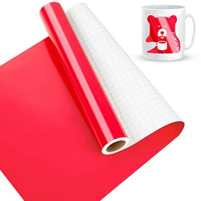 Afbeelding van Lya Vinyl Rood Vinylfolie Plotter, zelfklevende Plotterfolie 30,5 x 457,5 cm, plotterfilm, film voor Cricut, Silhouette Cameo 4