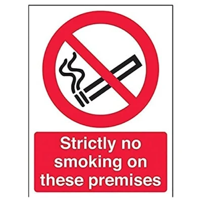 Afbeelding van VSafety Strictly No Smoking On This Premises Prohibition Sign 150mm x 200mm 1mm Rigid Plastic