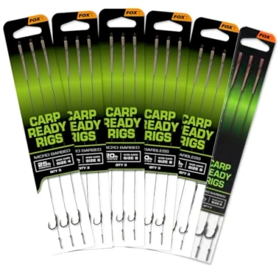 Afbeelding van Fox Carp Ready Rigs Haak Wide Gape (3 pcs) Maat : 6 Barbless 20lb