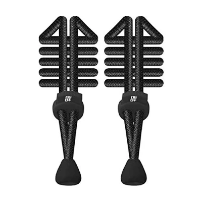 Afbeelding van Neo+, Elastische veters met zelfborgend mechanisme, rond, voor hardlopen, triatlon, zwart