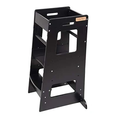 Afbeelding van KiddyMoon Model ST 003 Educatieve Toren Voor Kinderen In Hoogte Verstelbaar Opstapkru Montessori Meubel Keukenhulp Baby&#039;s, Zwart, Zwart