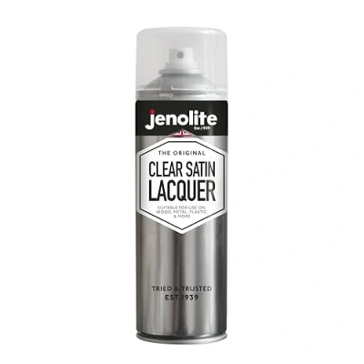 Afbeelding van JENOLITE Transparante lakspuitverf, satijn, 500 ml, kristalheldere afwerking voor doe het zelf, handel, automobiel, heldere lak, beschermt oppervlak en lakwerk tegen corrosie, UV schade,