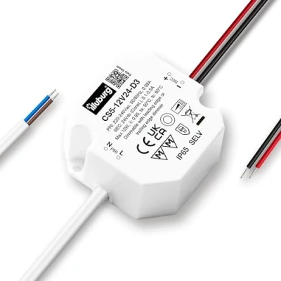 Afbeelding van illuburg LED transformator 24V dimbaar Triac 2,4 W 12 waterdicht IP65 voor strip lamp voeding driver voorschakelapparaat