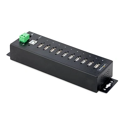 Afbeelding van StarTech.com 10 Port Industriële USB 2.0 Hub, Rugged Hub met ESD Level 4 Bescherming, DIN/Wand/